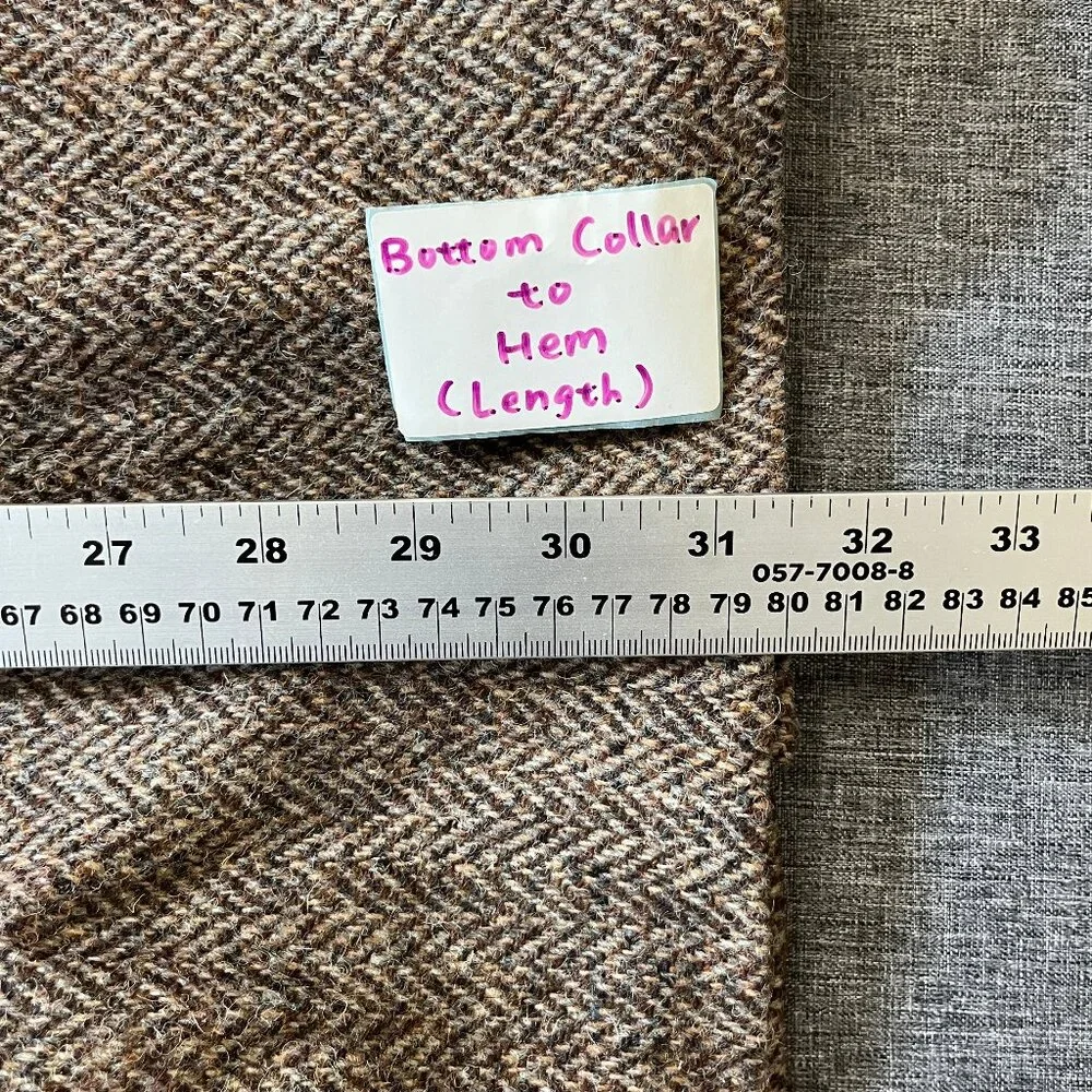Harris Tweed Wool Herringbone Sport Coat Blazer - Men's Size 40 - Tan